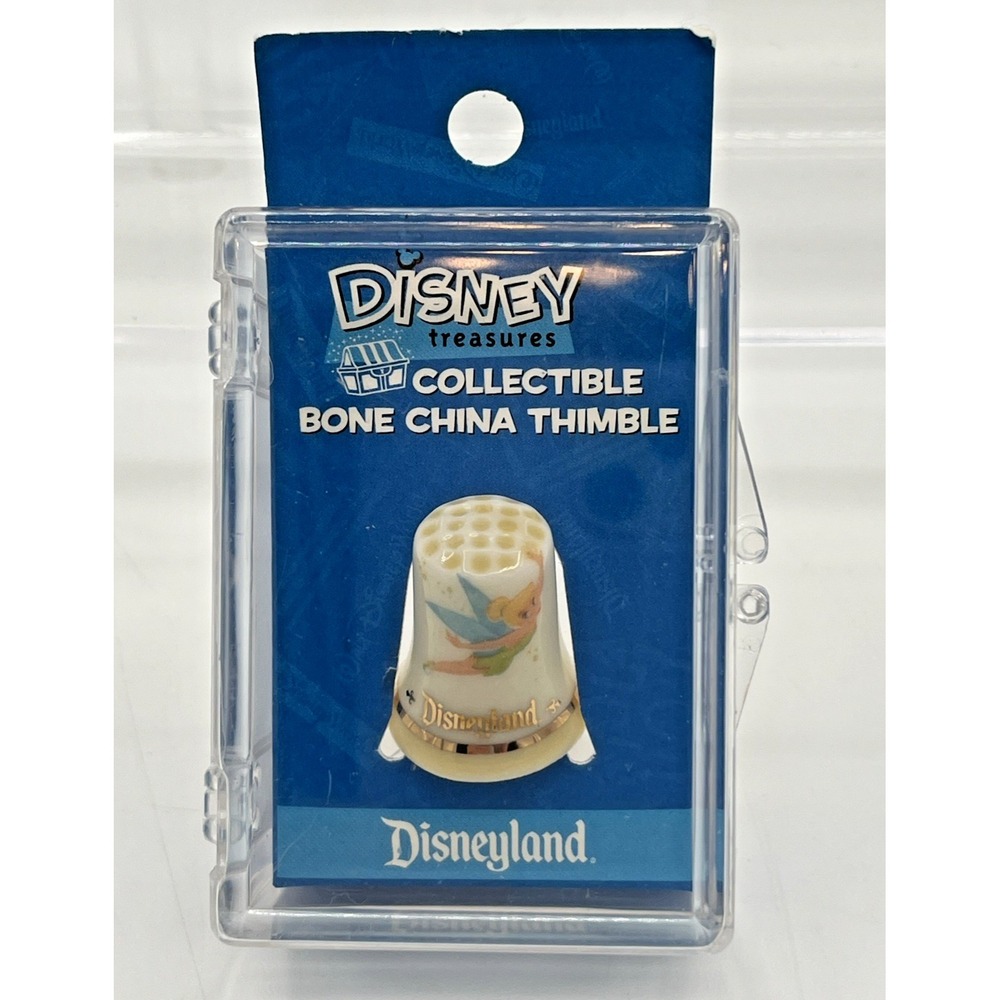 Disneland Bone China Thimble Tinker Bell & Cinderella Castle Design 1.2"